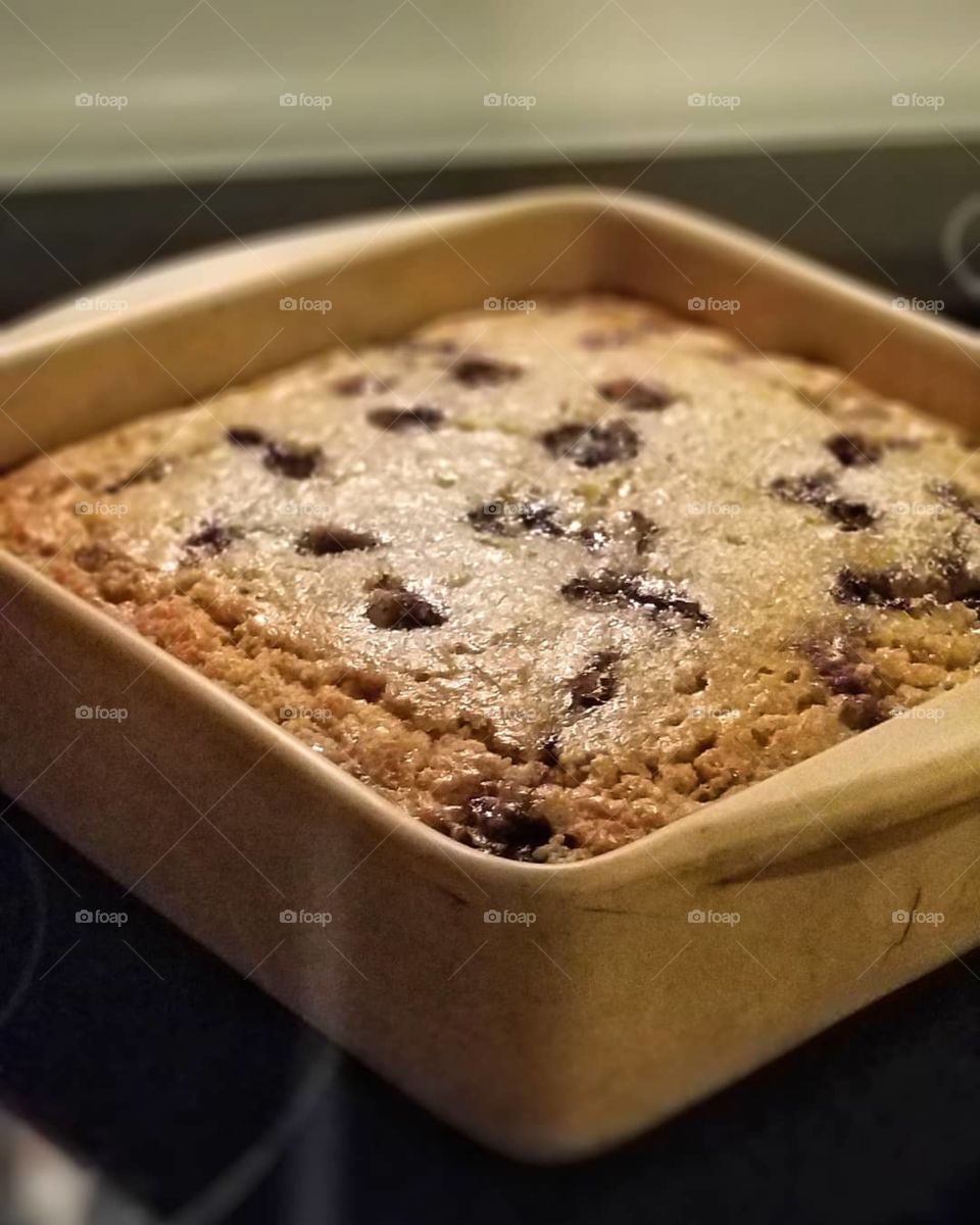 Fresh from the oven, a healthy blueberry lemon bread.