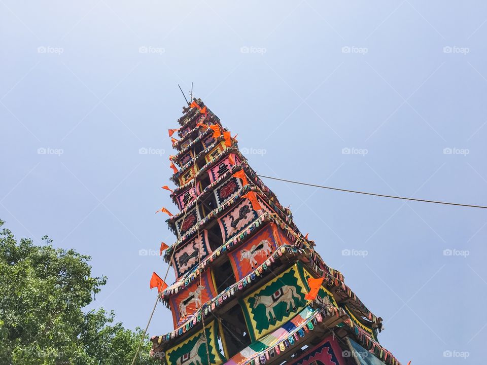 Colourful tower