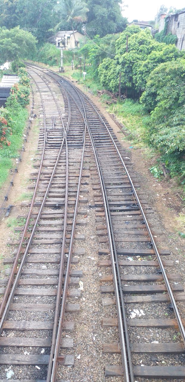 beautiful railway tracks junction