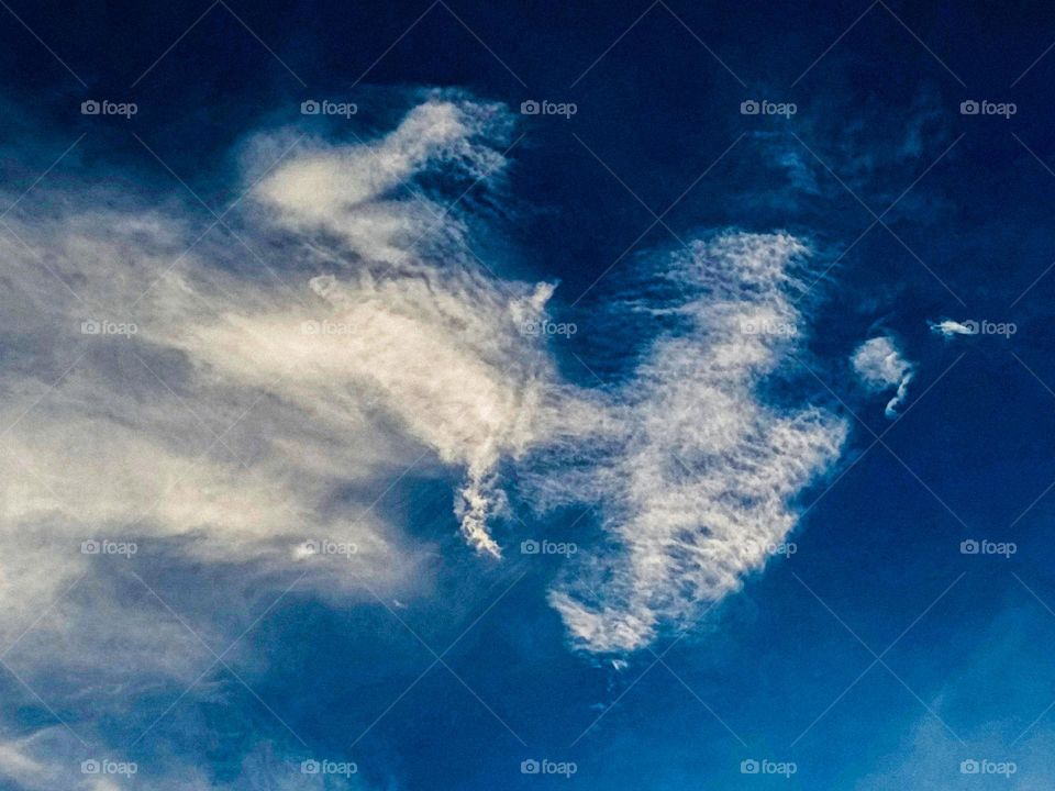 I want to show white clouds and blue sky in this photo.  The sky looks very beautiful with clouds and blue sky.