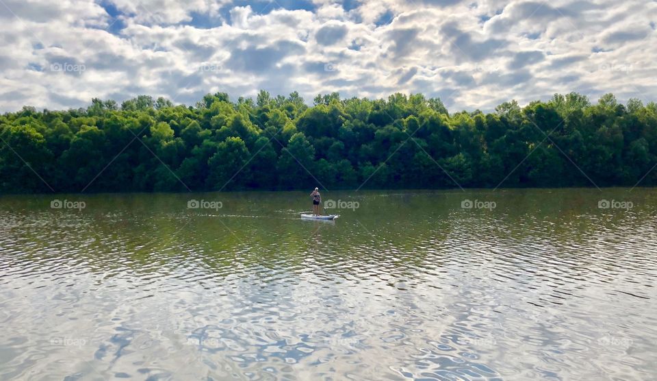 Early morning paddleboard