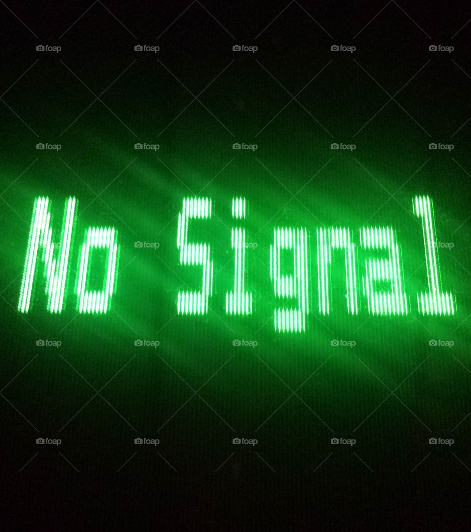 Illuminated no signal text