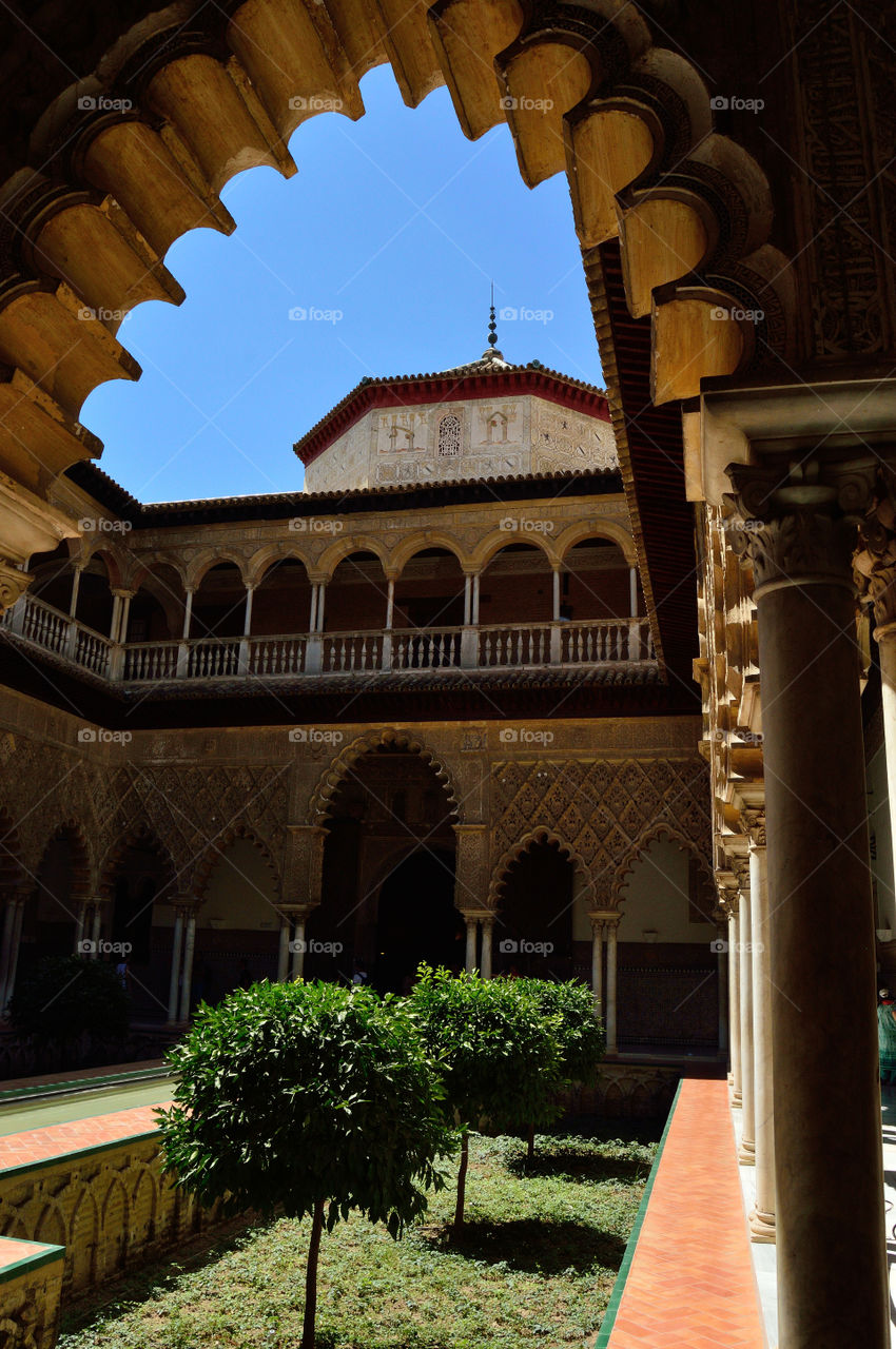 Patio de las Doncellas at Real Alcázar de Sevilla, where one of the episodes of season 5 of Game of Thrones was shot.