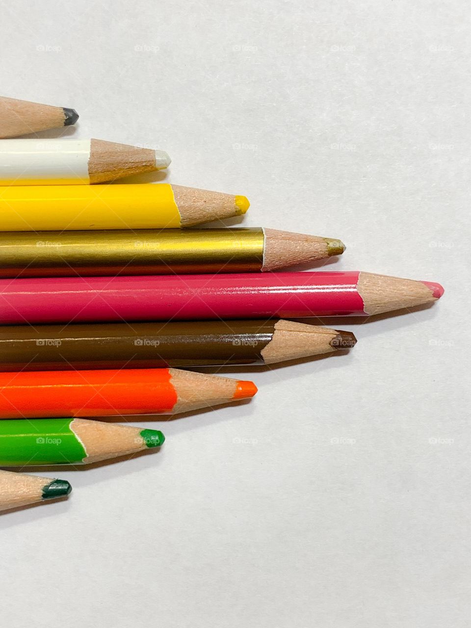 Color drawing pencils - white background.