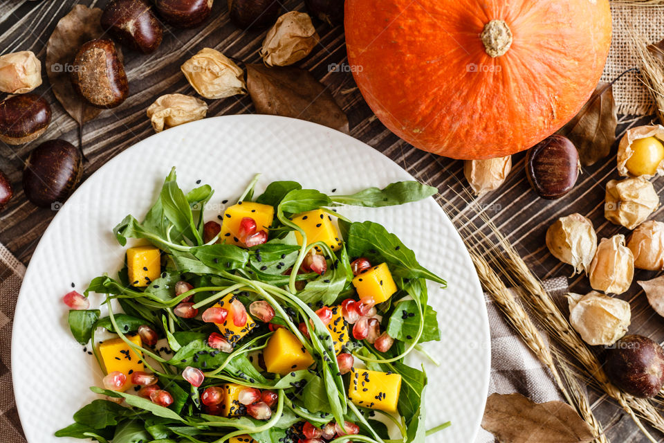 Flat lay salad