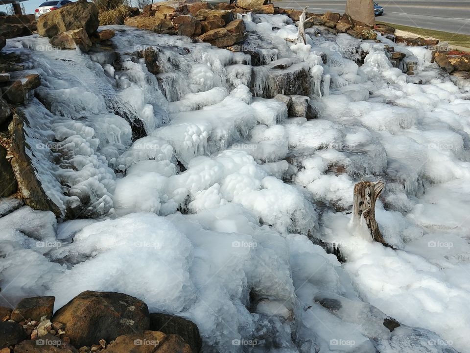 frozen waterfall