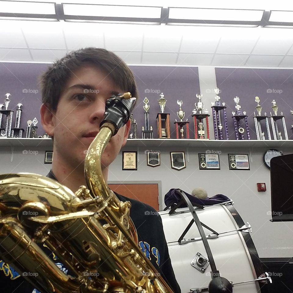 Playing a Saxophone