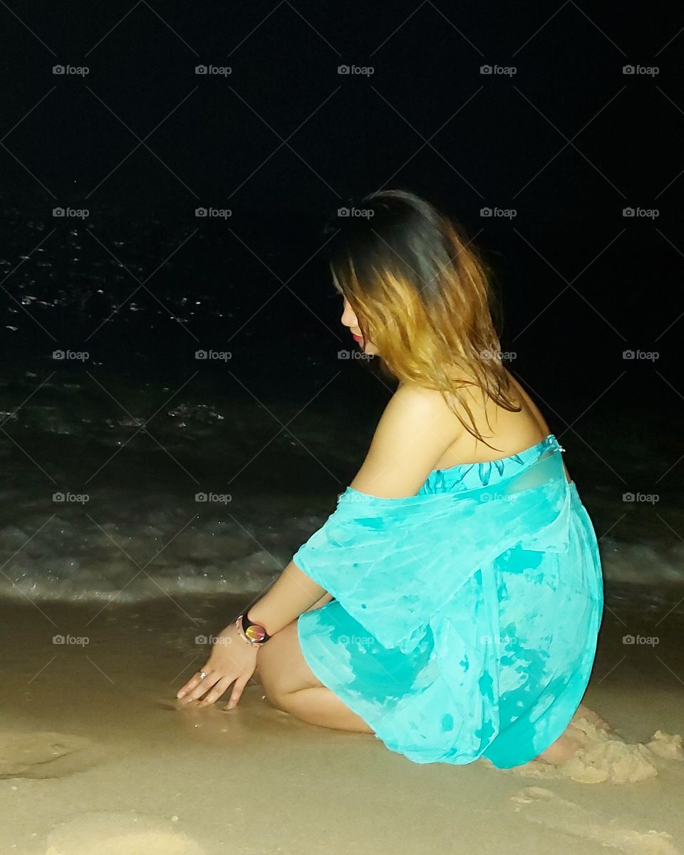 Just trying  to feel the sand and the waves