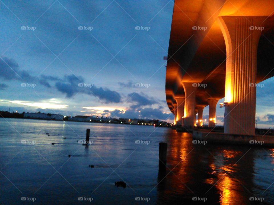 Nighttime bridge shot