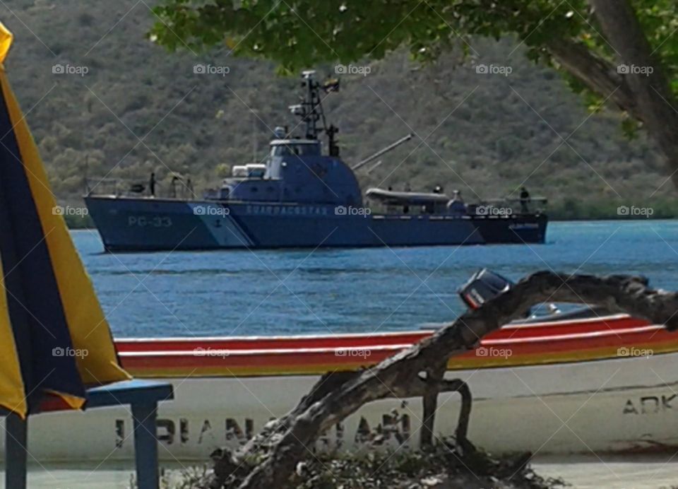 sun and sand beach, navy ship Venezuela