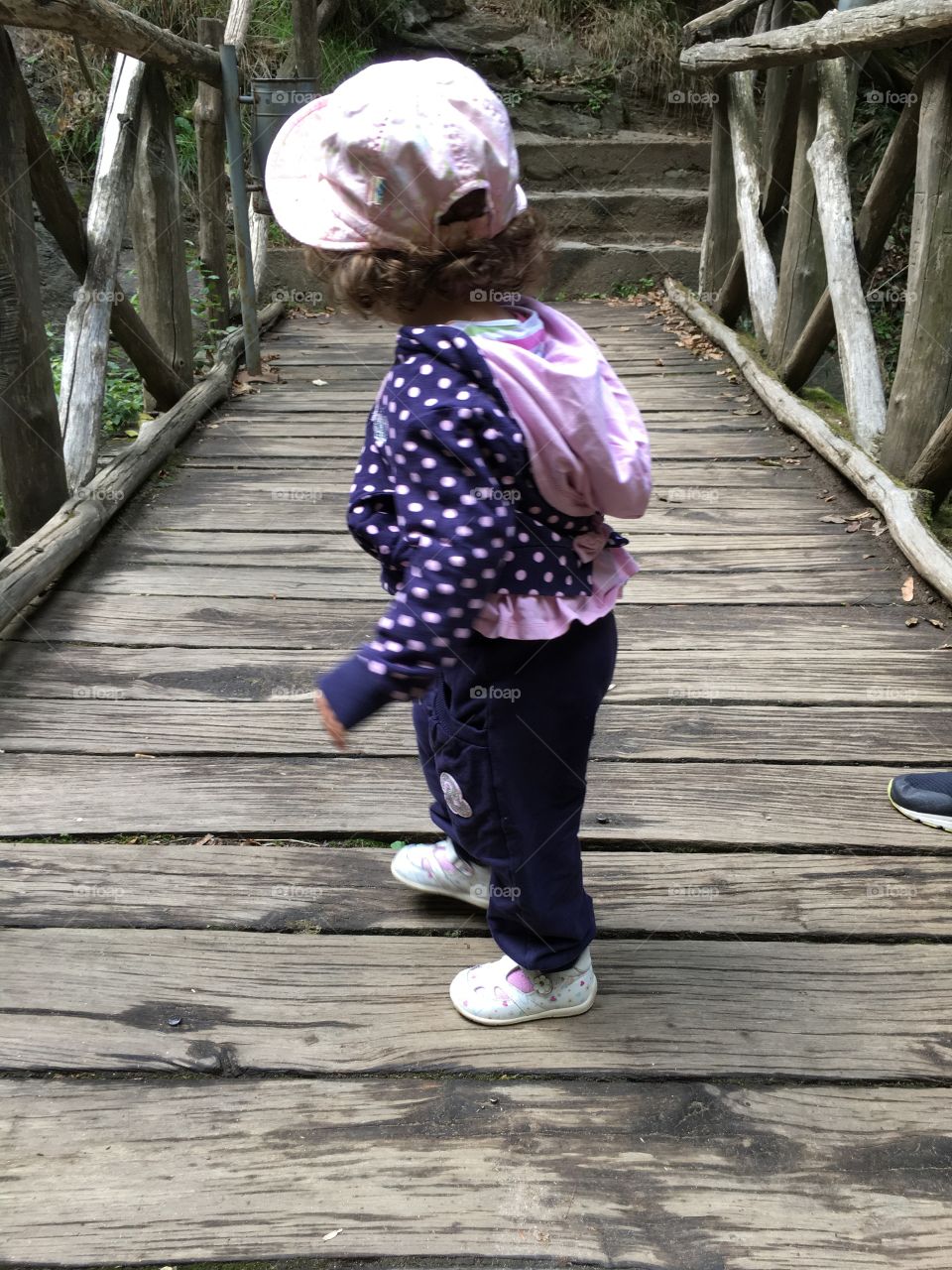 Grey wooden bridge