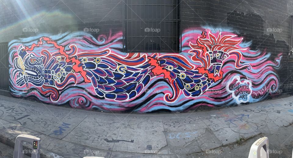 Mural in the Arts District of downtown Los Angeles, artist: @davidcastroart on IG