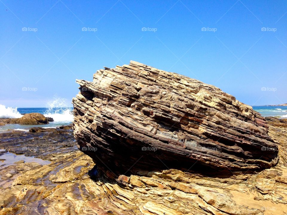 Beach Rock. Large rock on beach 