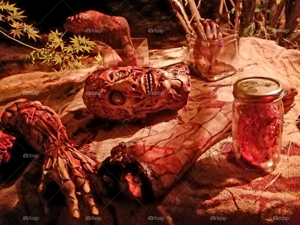 Ghoulish cannibal table setting