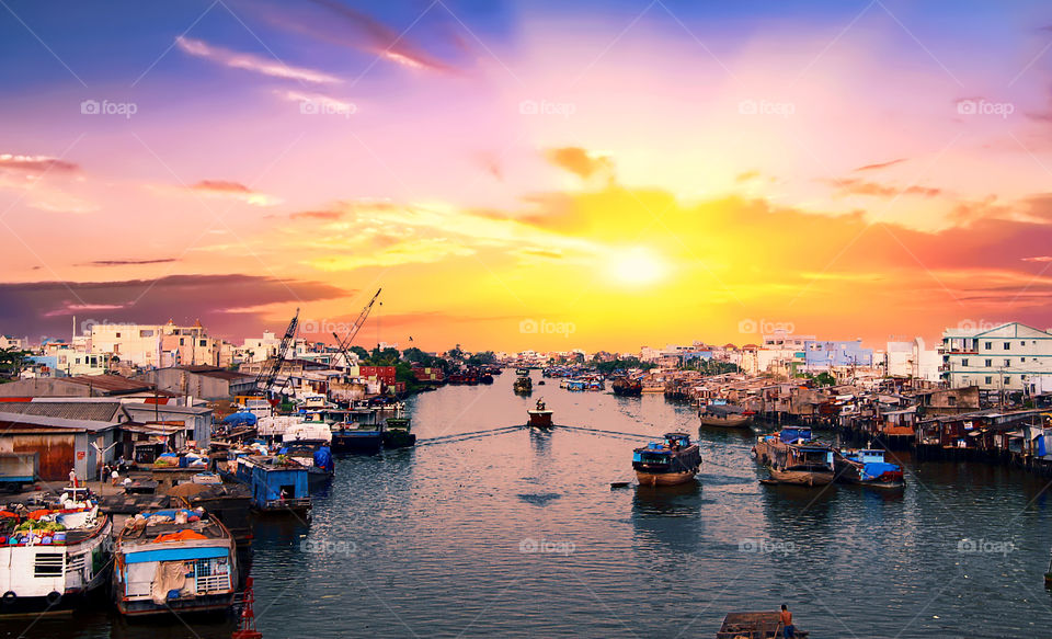 Sunset Over The Mekong