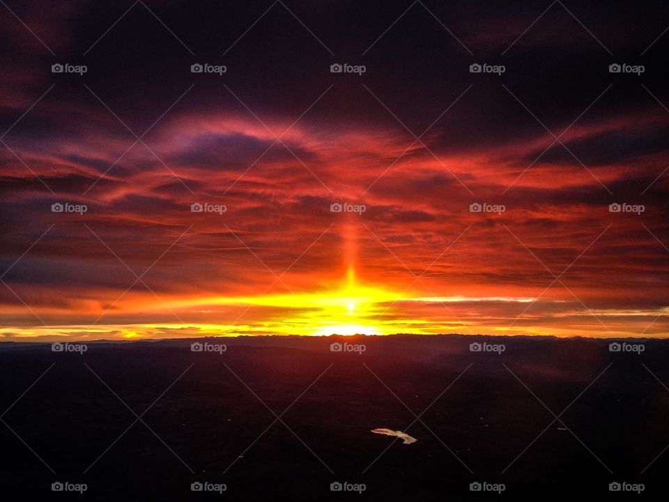 Sunset over the mountain