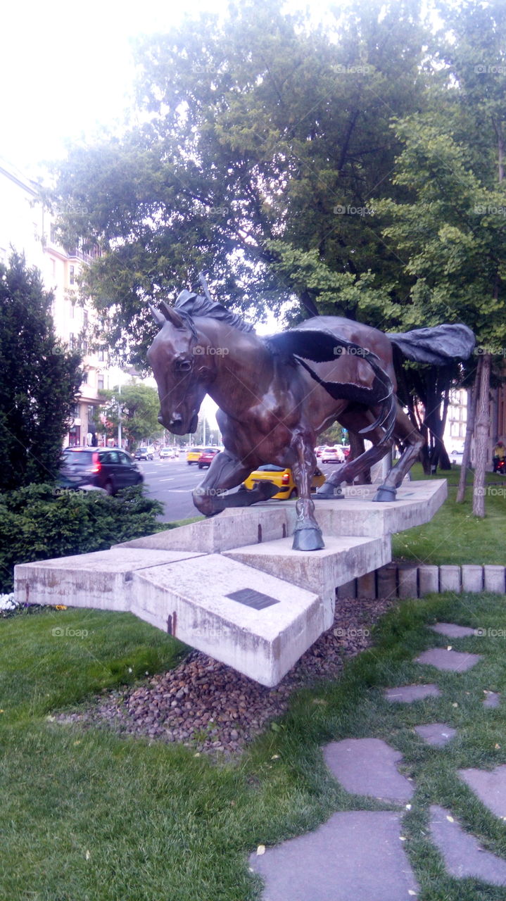 horse statue in Budapest