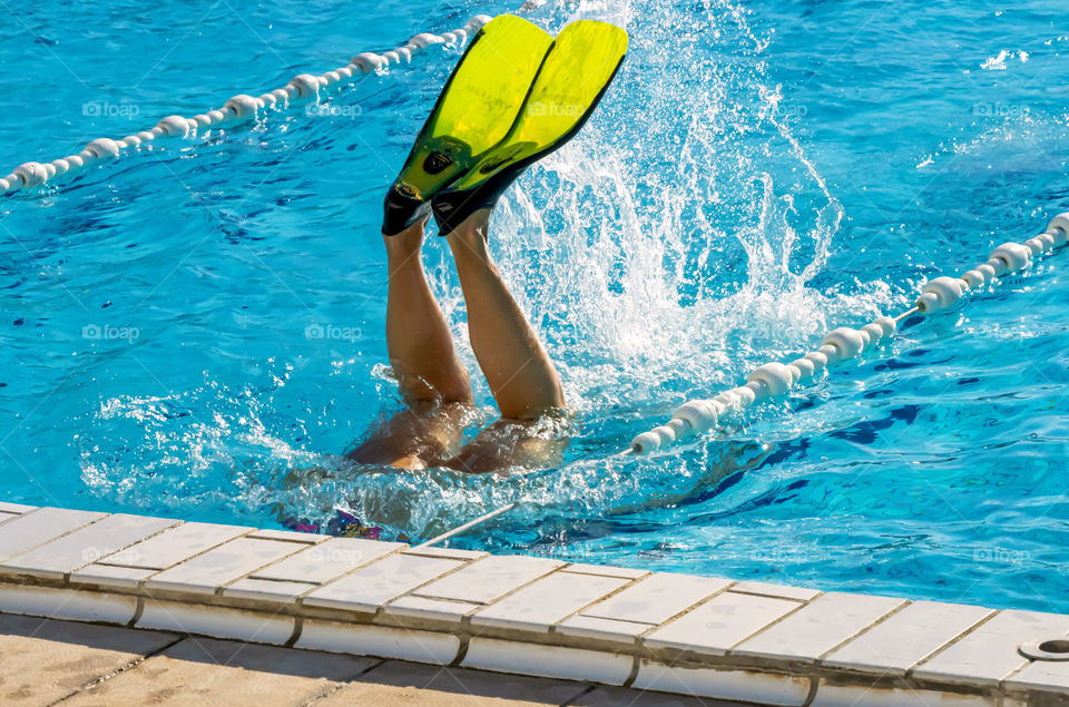 In a swimming pool