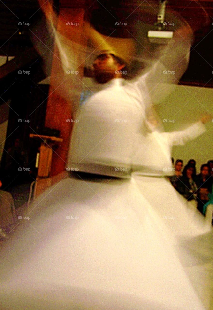 Time-lapsed Whirling Dervish at House is Dede Efendi in Istanbul, Turkey