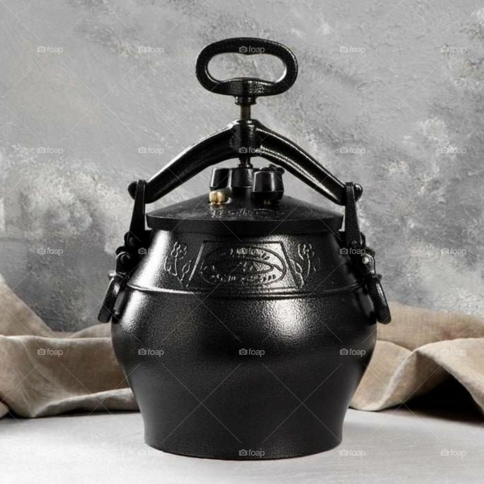 Афганський казан - скороварка з ручкою 10 л чорний