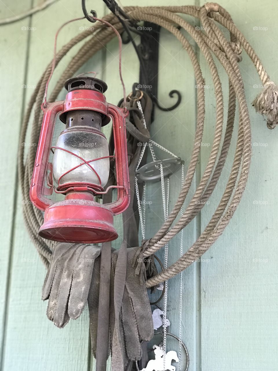 The Old Red Hanging Lamp 