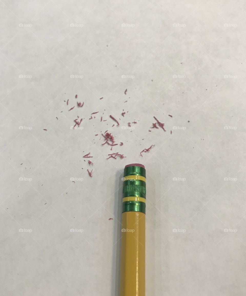 Pencil with eraser marks