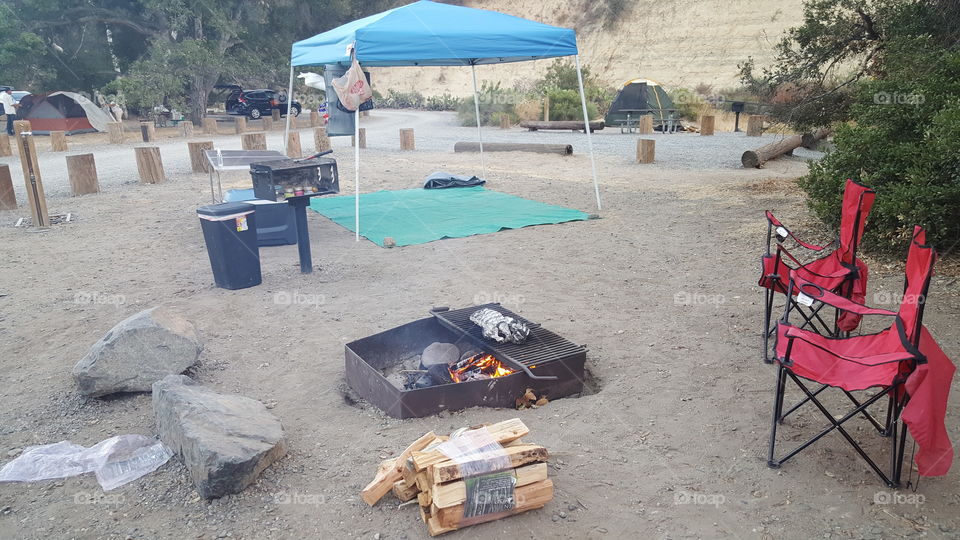 campsite set up