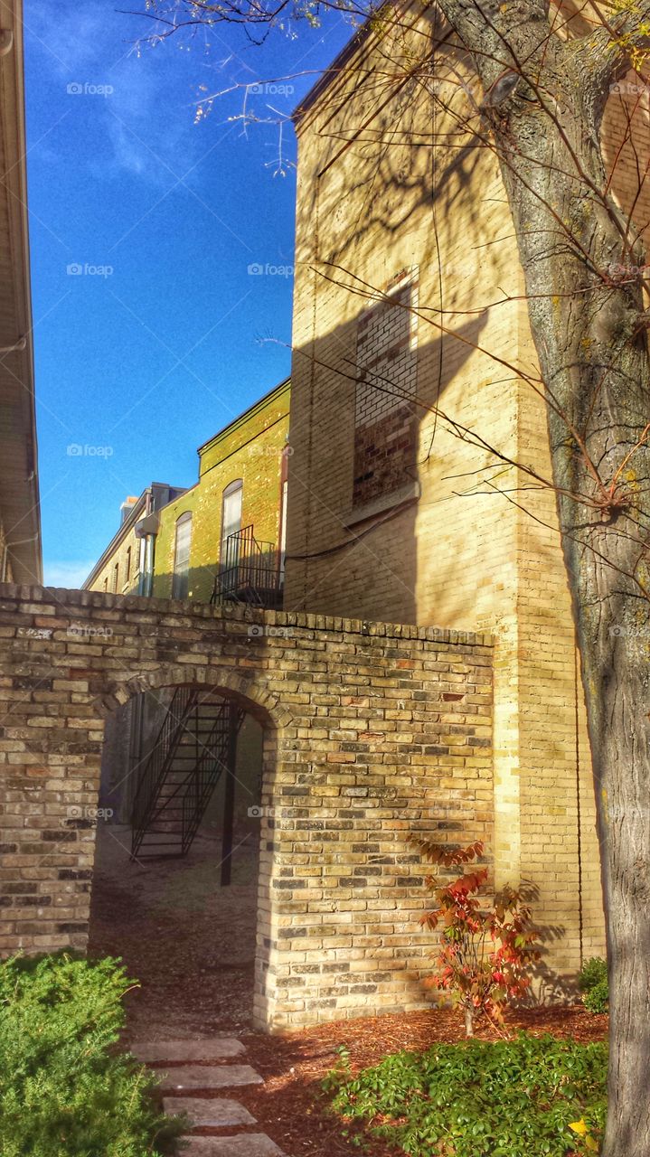 Stone & Glass. Quaint Courtyard