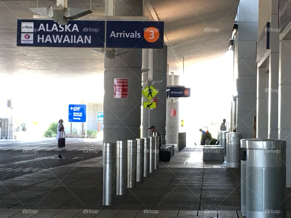 Airport arrivals outdoors 