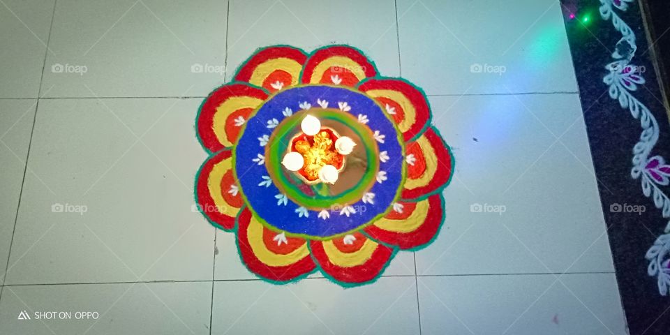 #Diwali #ragoli #diya #tradition #colorful #multi color #