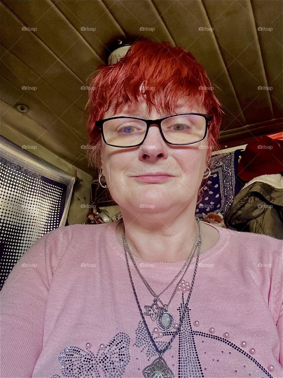 This is me, “Petra Schiller” a.k.a. “Maxine Firefox” a.k.a. “Maximiliane Feuerfuchs” dressed pretty in pink aboard “Salvation”, the “28 ft 1969 Luhrs” boat in LIC, Queens that I and my partner “Timothy Trespas” call home. 2024. Hypnotic Productions