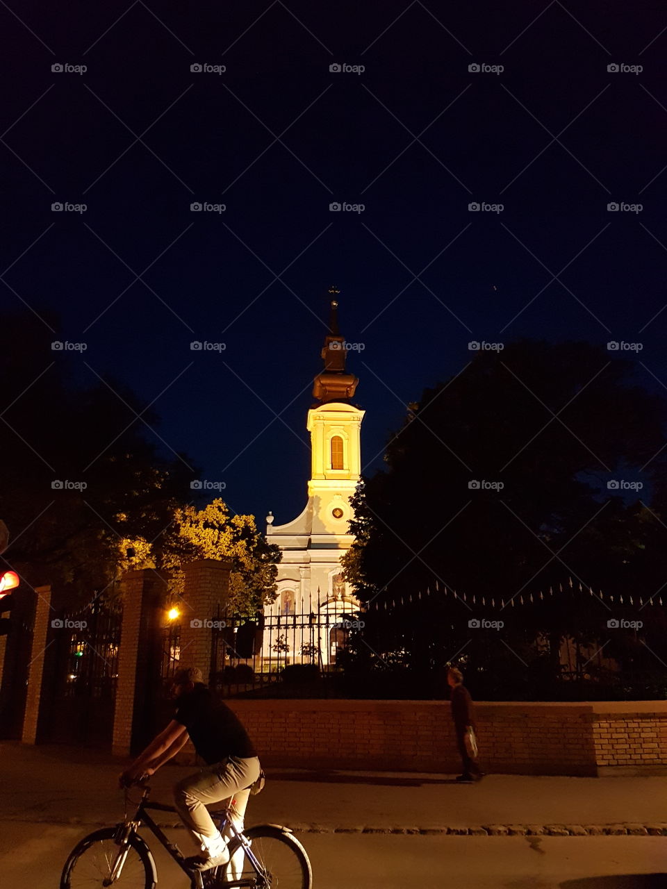 orthodox church at night