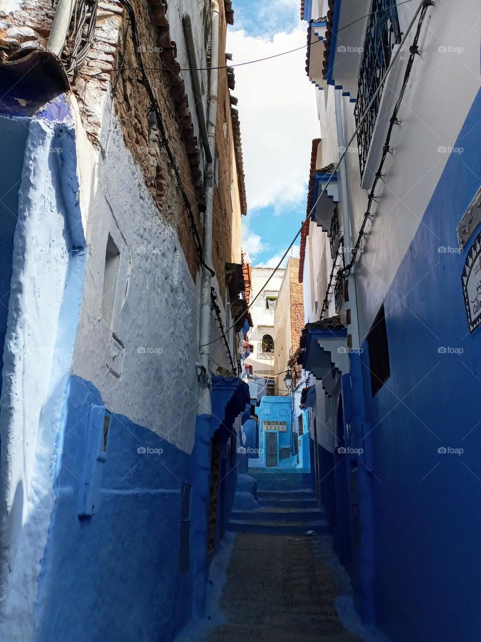 Alleys of chefchaouen city in morocco