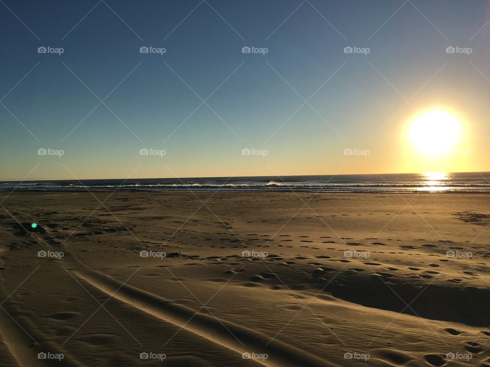 Sandy sunset beach 