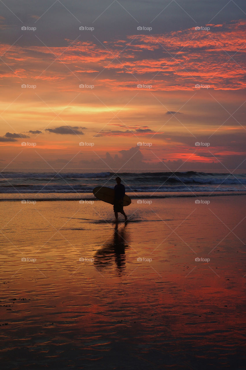 surfer and sunset