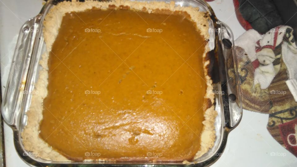 Glass Dish Pumpkin Pie