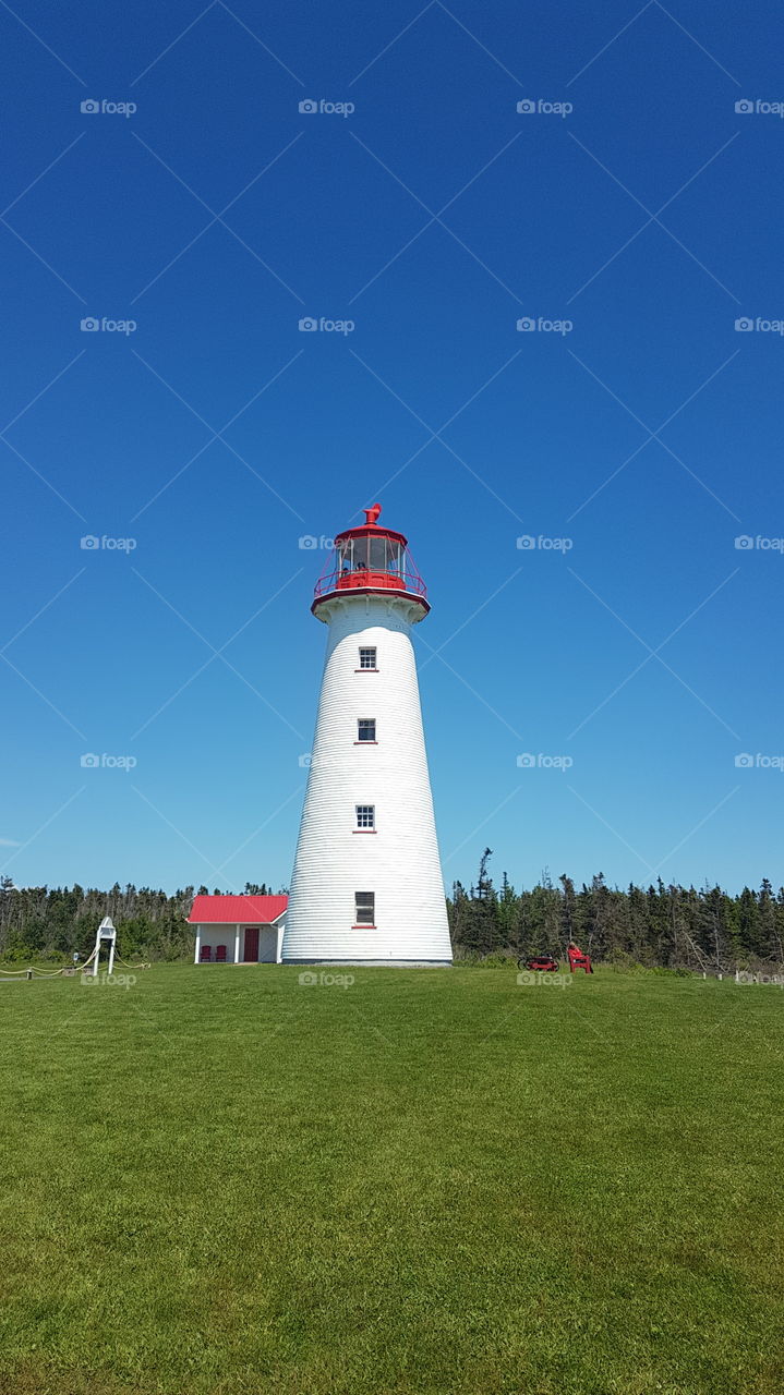 A lovely and idyllic lighthouse at Point Prim, Prince Edward Island, Canada