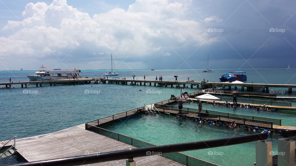 Storm Clouds Over Dock in Paradise