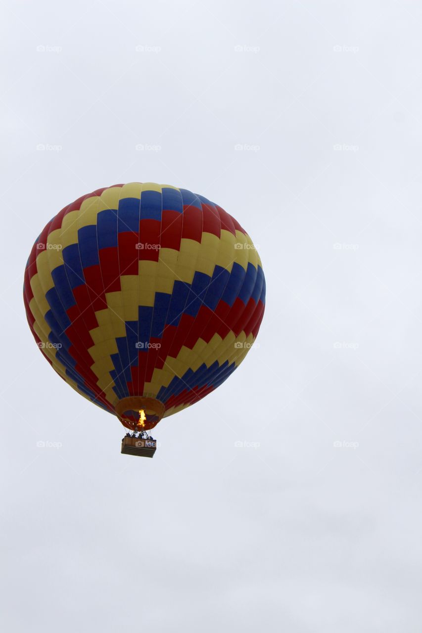 Hot air balloon in the clouds