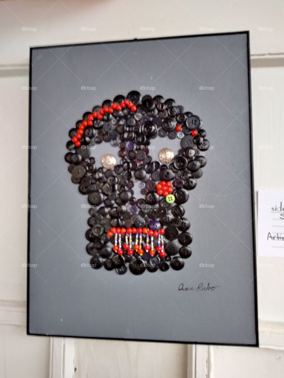 Button Skull on Canvas