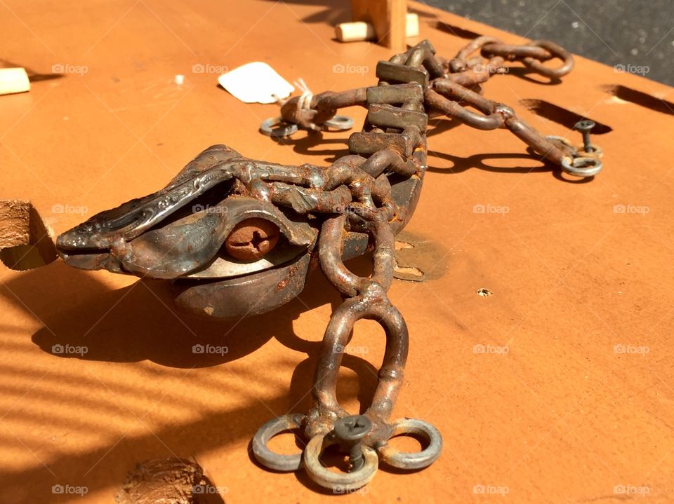 Metal handmade lizard 