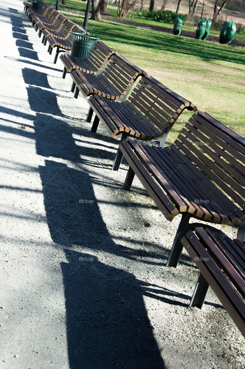 Perfectly ordered benches. Vilnius