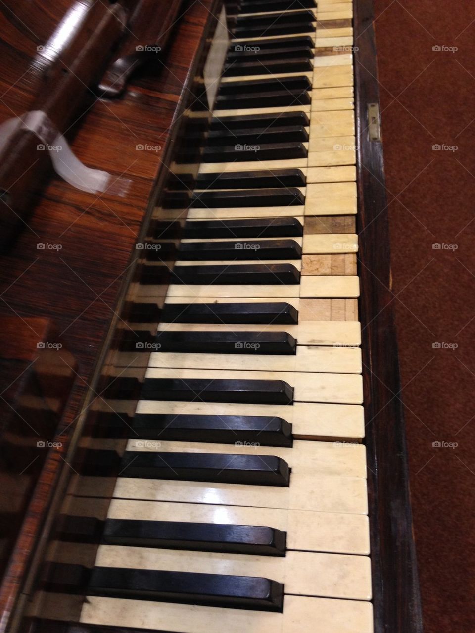 Vintage piano key board