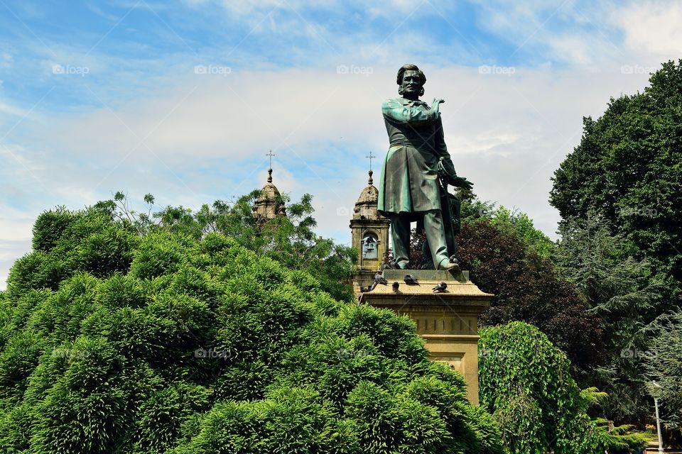 Statue of Méndez Núñez, Santiago de Compostela, Spain.