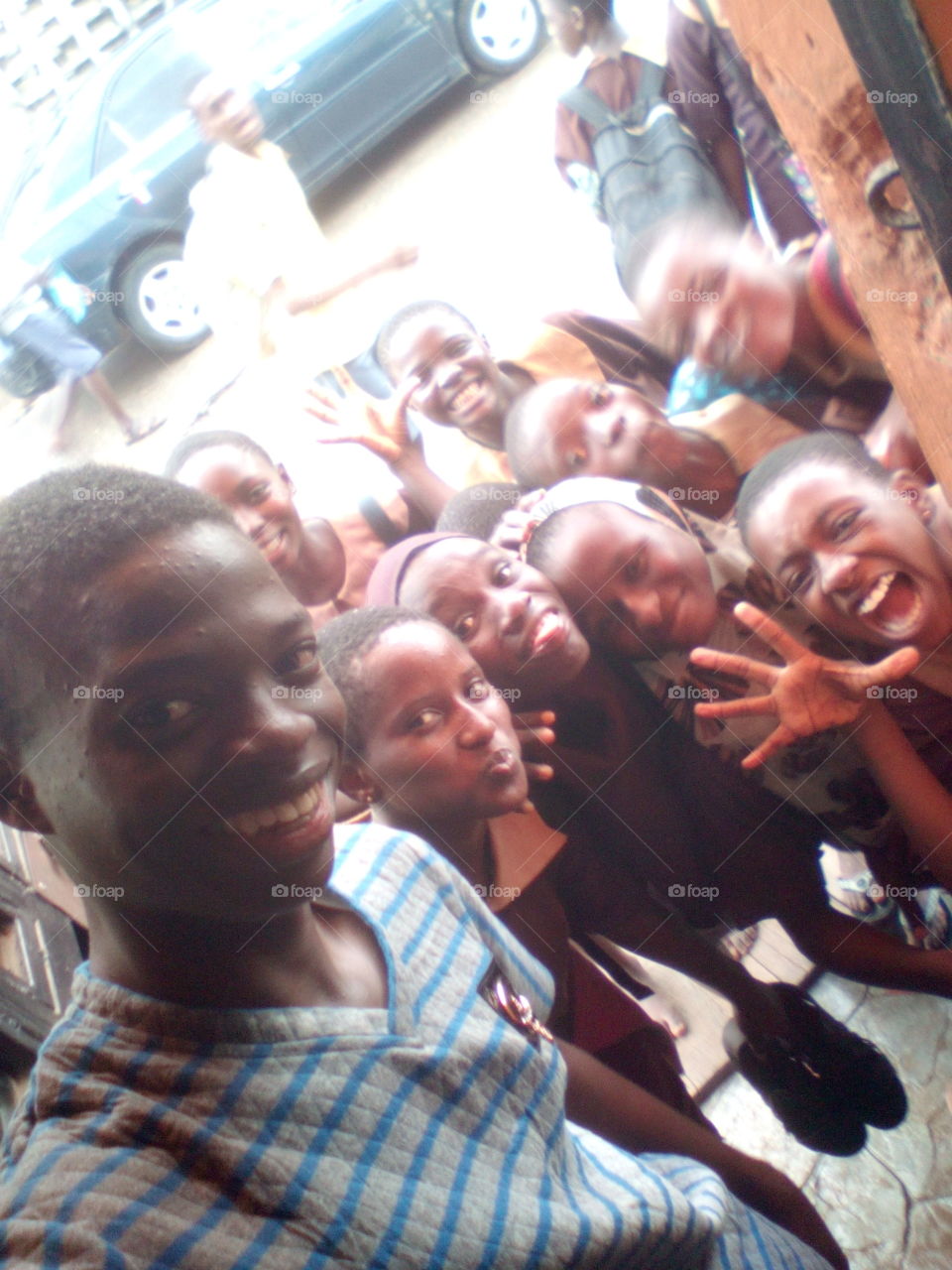 selfie with secondary school students in Lagos Nigeria