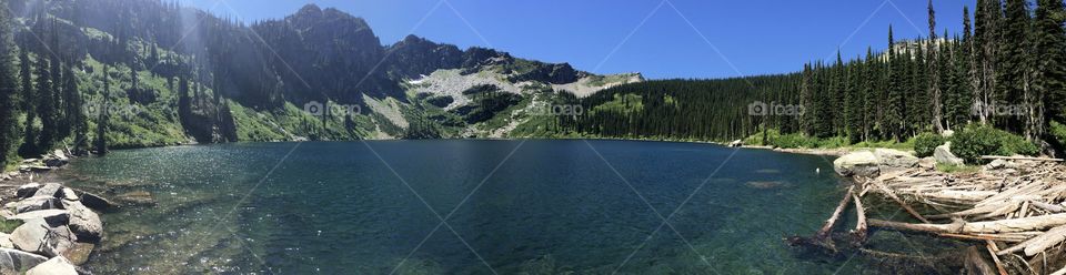 Hidden lake in the Montana Mountains 
