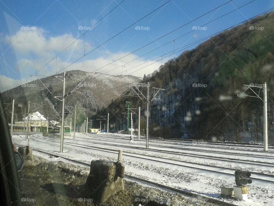 Sinaia Train Station In The Winter