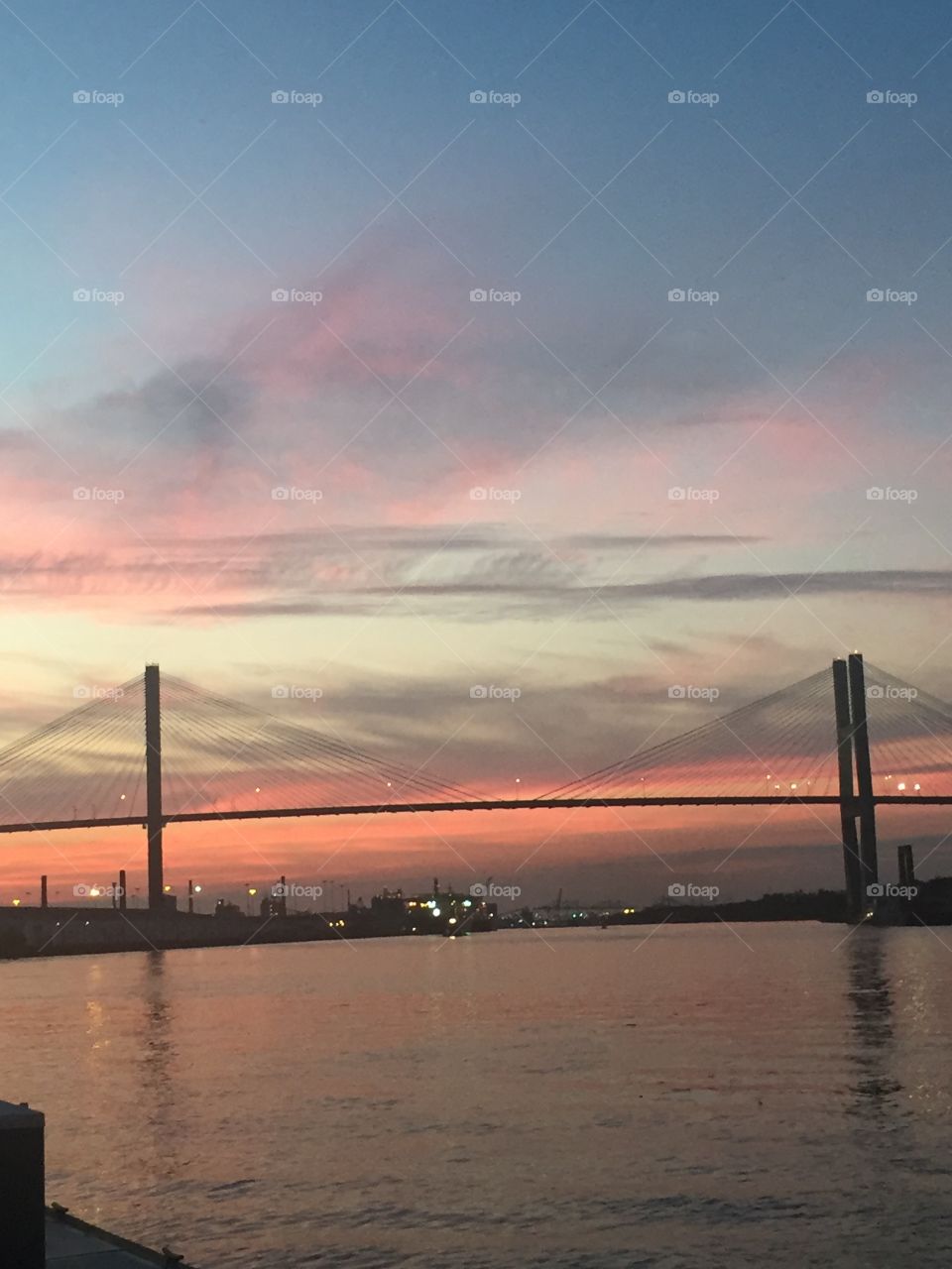 Savannah bridge at sunset