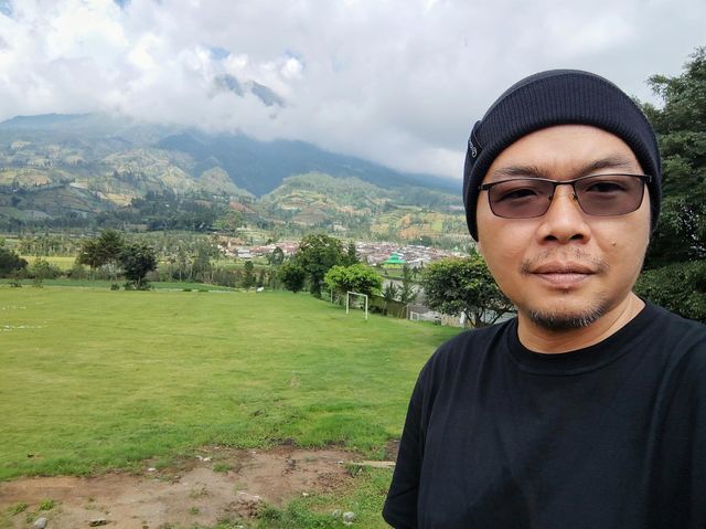 football field on the mountainside