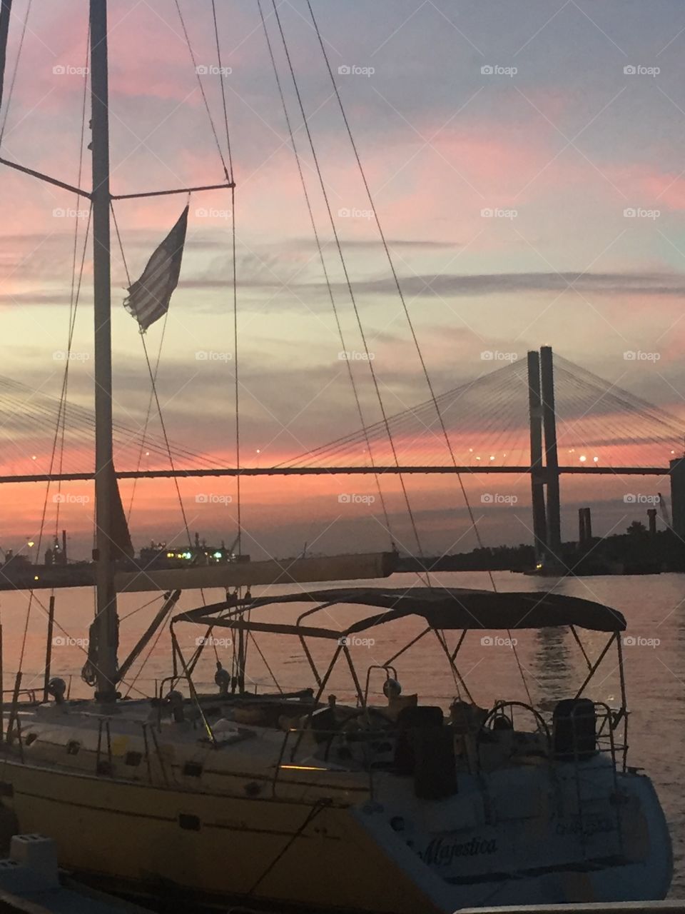 Beautiful sunset on the Savannah River 